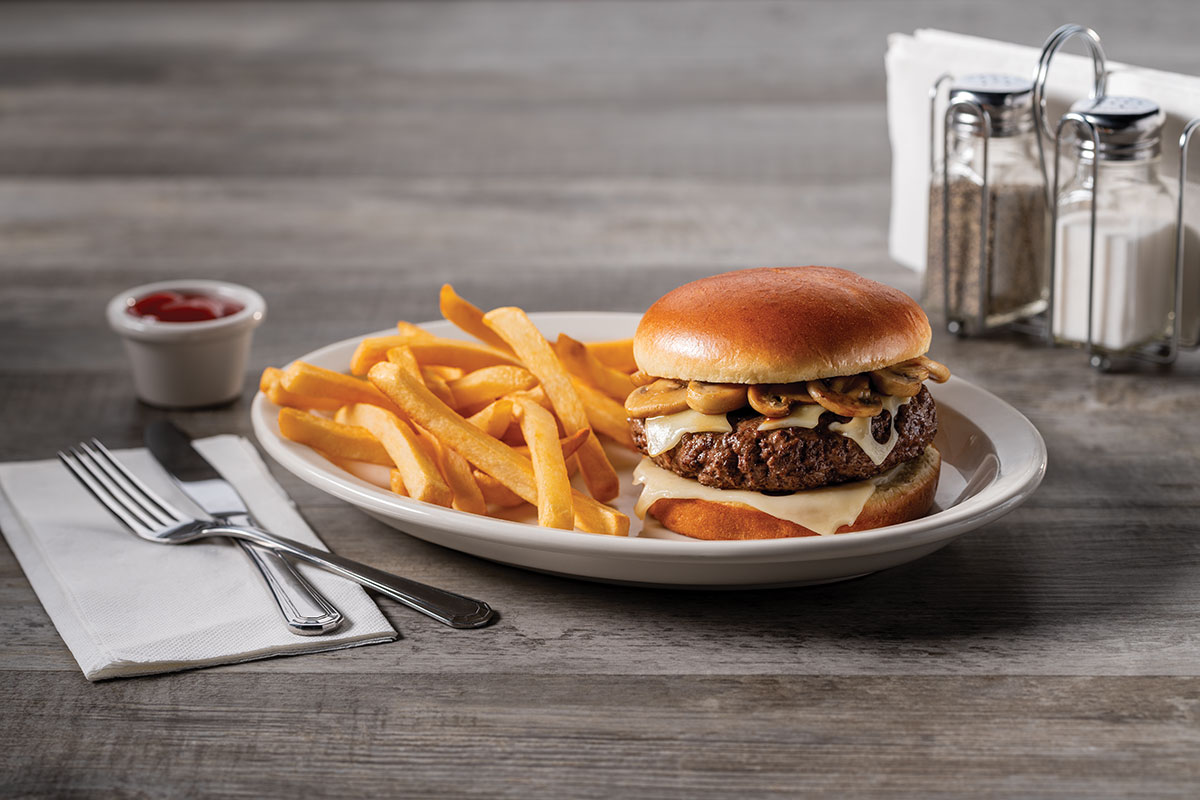 Mushroom Swiss burger